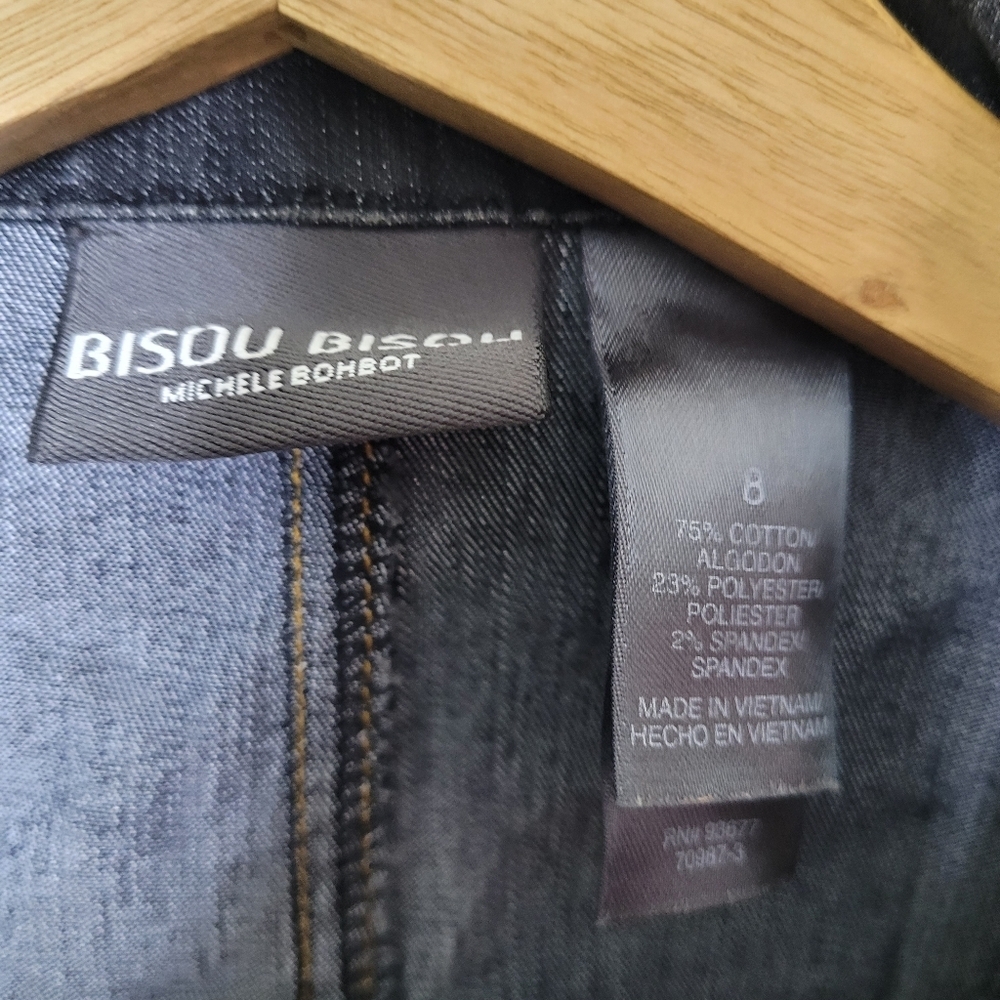 Bisou Bisou Y2K Denim Stretch Jean Jacket Size 8 - Picture 8 of 9